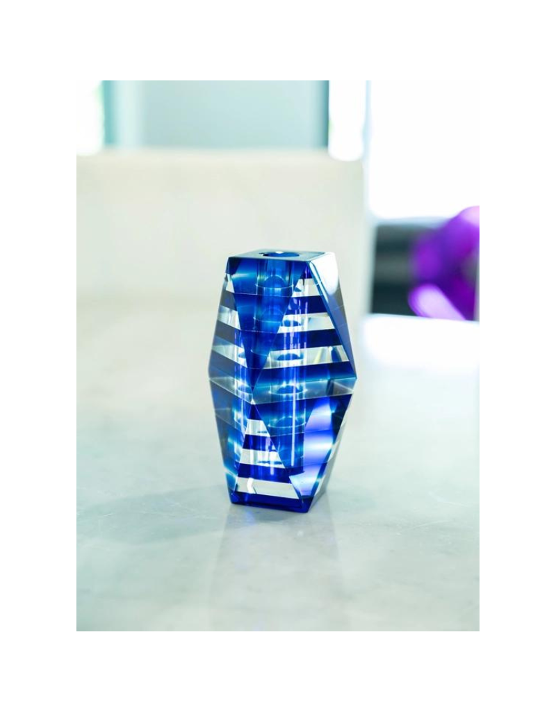 Striped Glass Bud Vase