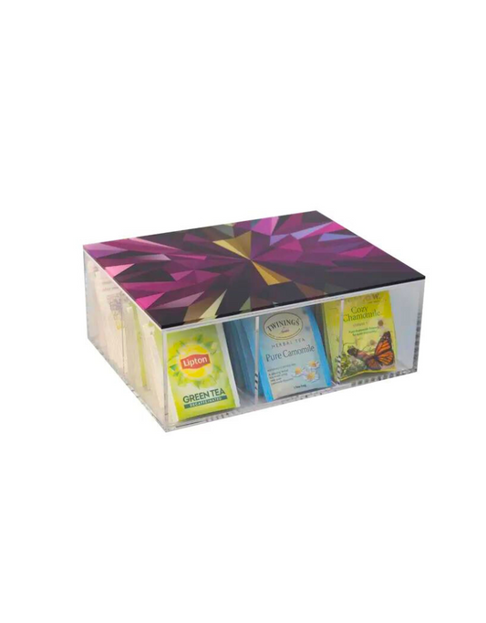 Acrylic Tea Box - Geometric Pink