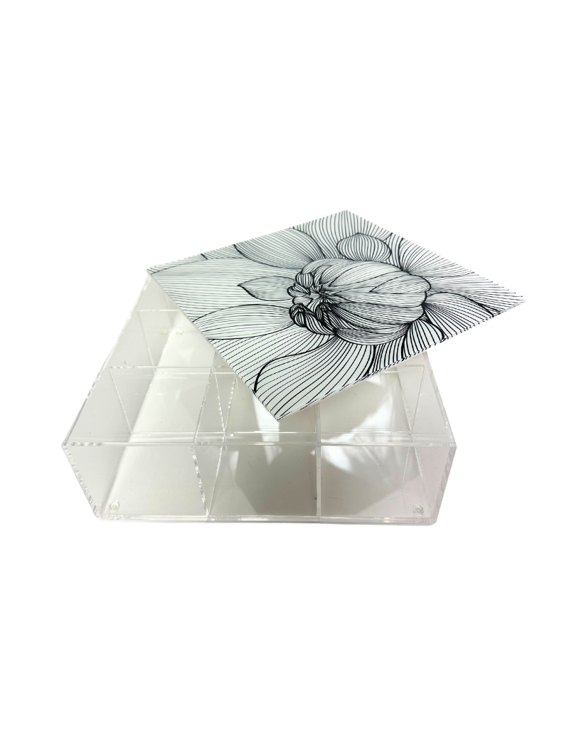 White Flower Large Tea Box