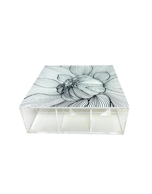 White Flower Large Tea Box