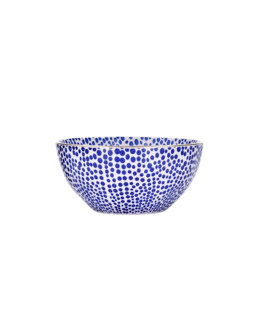 Blue Polka Dotter Stoneware Bowl