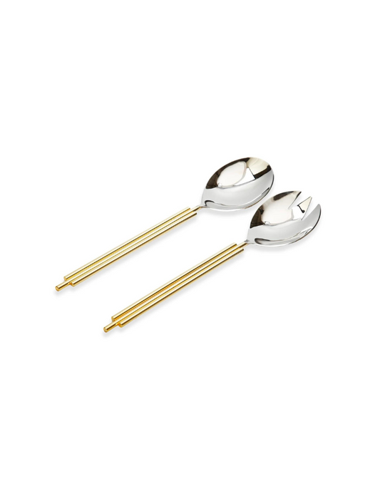 Art Deco Gold Salad Servers