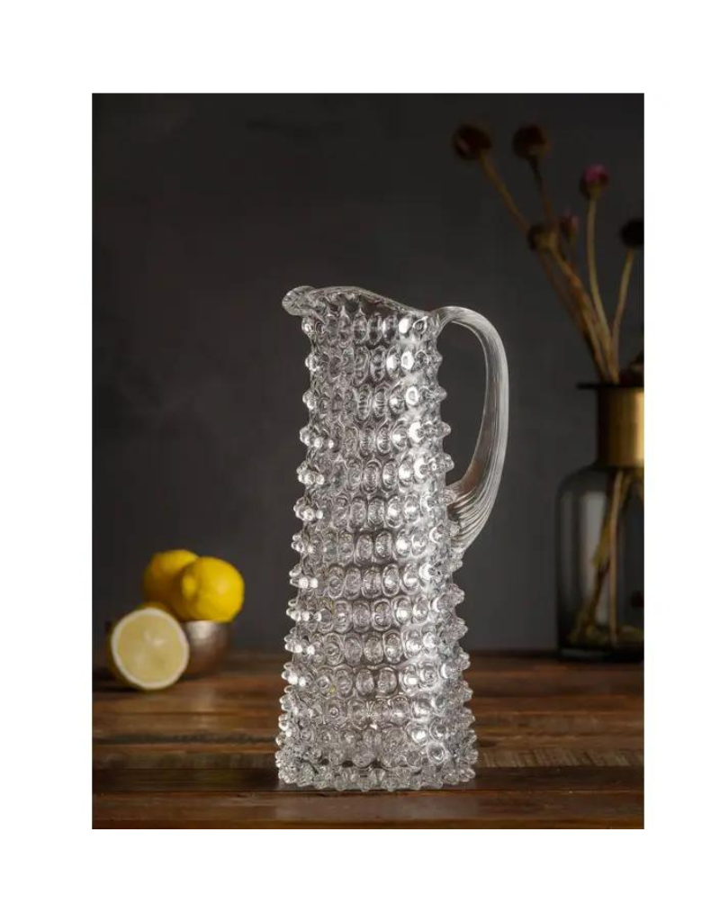 High Clear Hobnail Pitcher