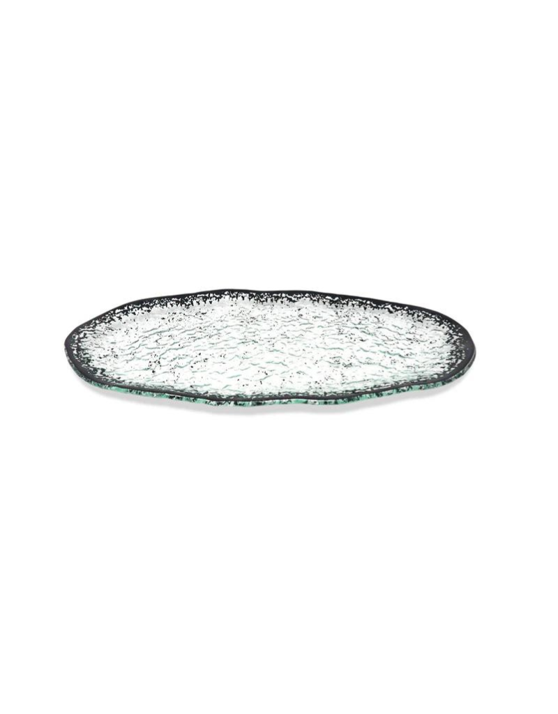 Scattered Black Design Oval Tray