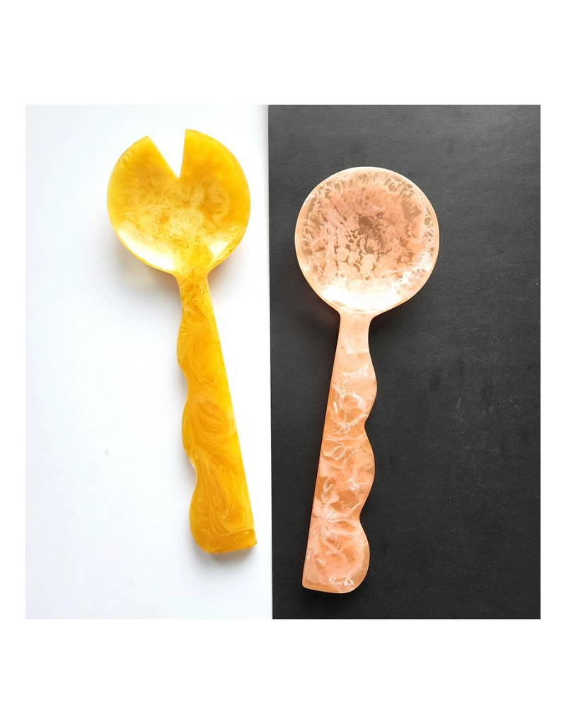 Two Color Hand Poured Resin Salad Servers