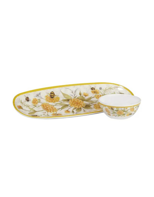 Bee Sweet Gift Oval Tray & Bowl