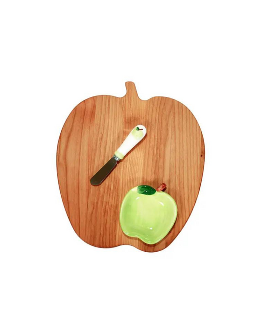 Apple Board with Bowl & Spreader Set