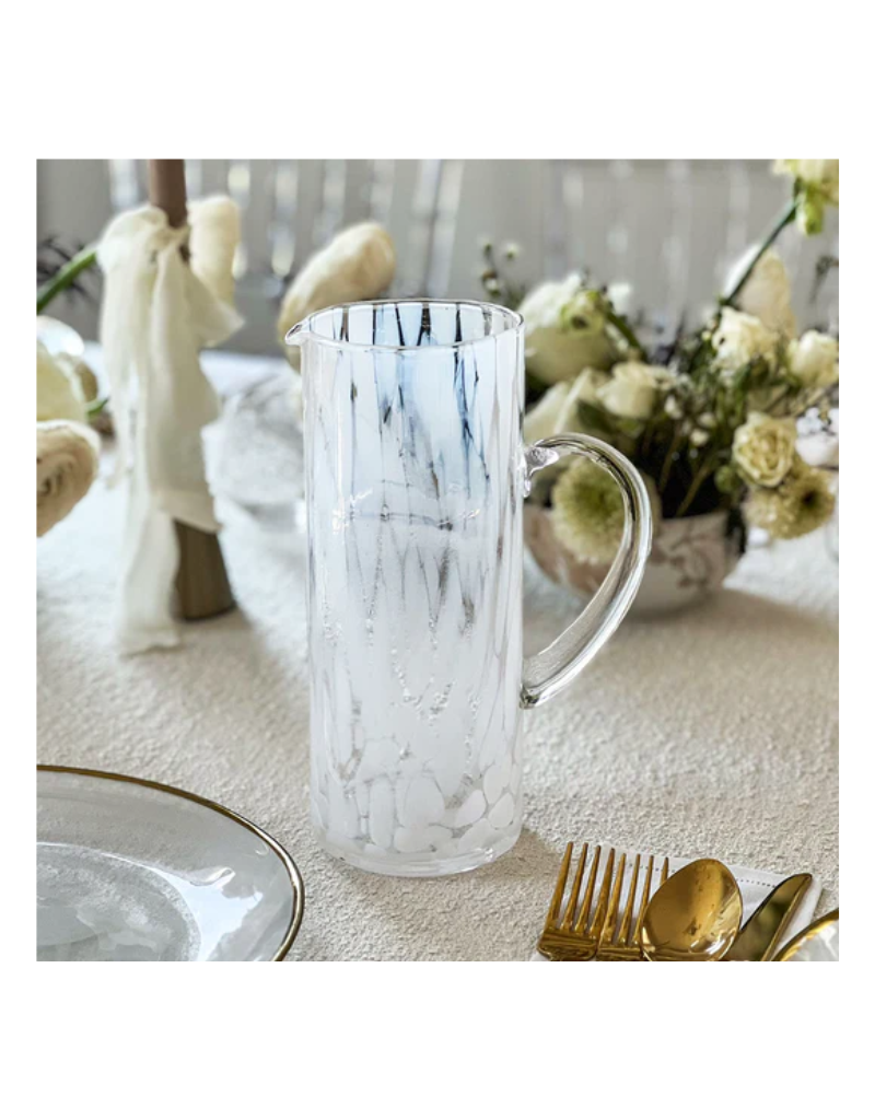 White Stained Glass Pitcher