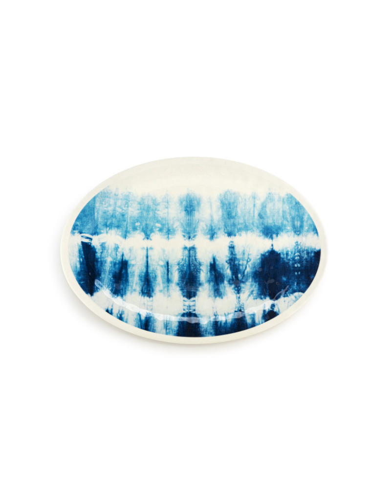 Coastal Shibori Large Melamine Oval Platter