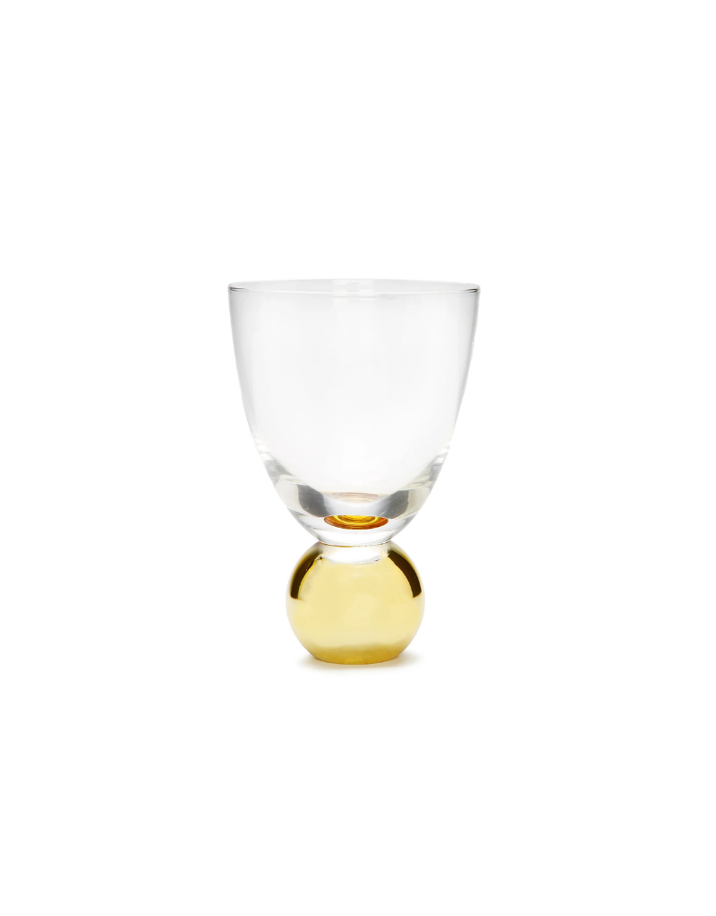 Small Havdalah Glass on Gold Ball Pedestal