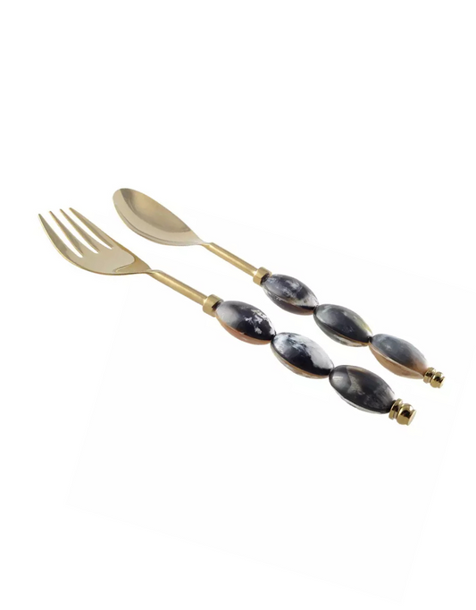 Gold and Resin Salad Servers