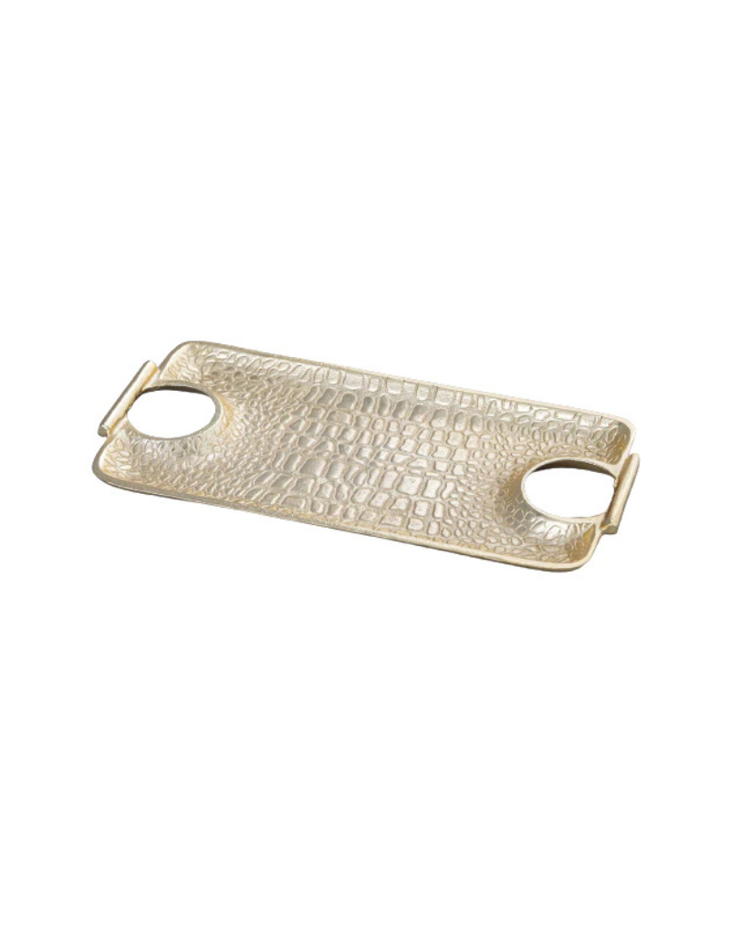 Gold Crocodile Hammered Serving Tray