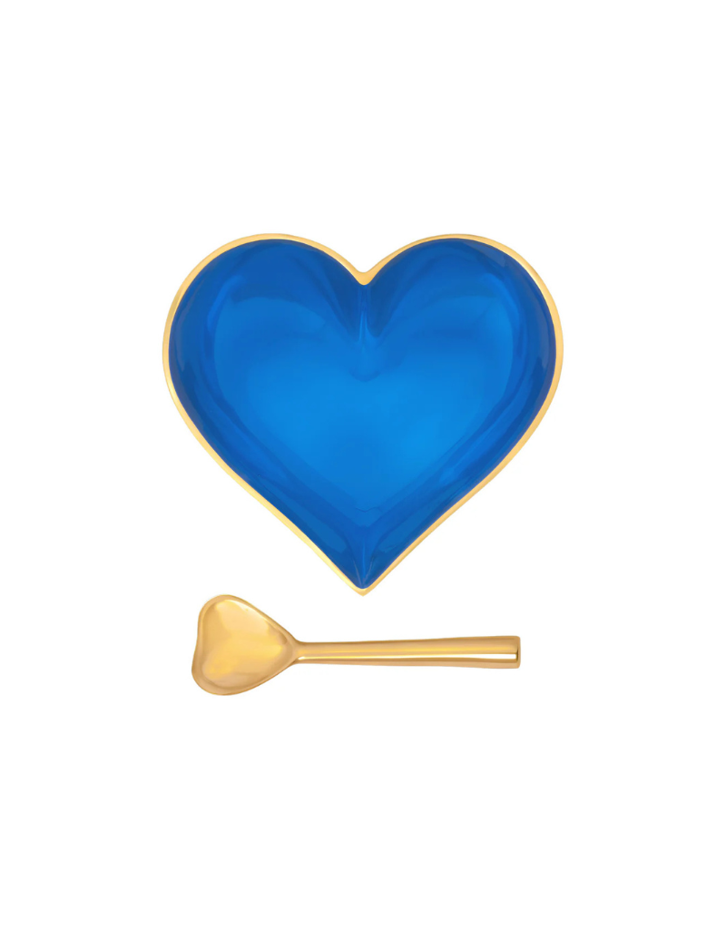 Happy Gold and Blue Heart with Spoon