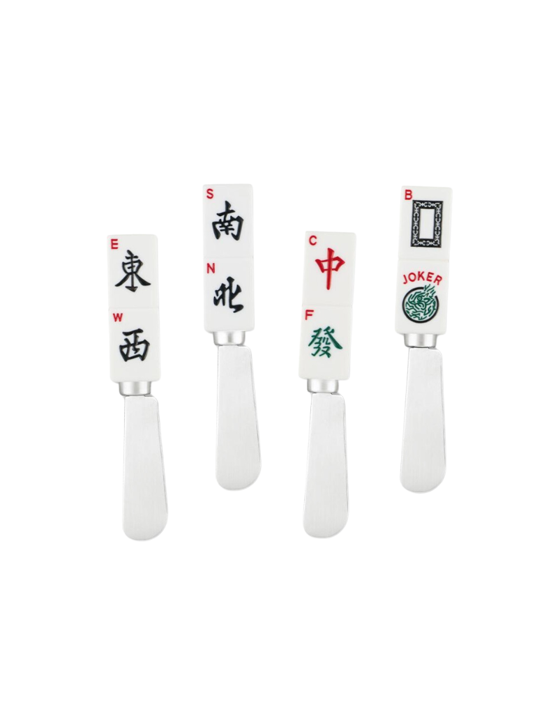 4-Piece Dragon's Script Mahjong Cheese Spreaders