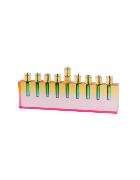 Acrylic Oil Menorah Multicolor