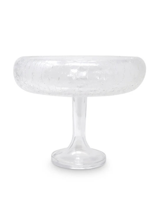 Simple Footed Bowl with Cracked Design