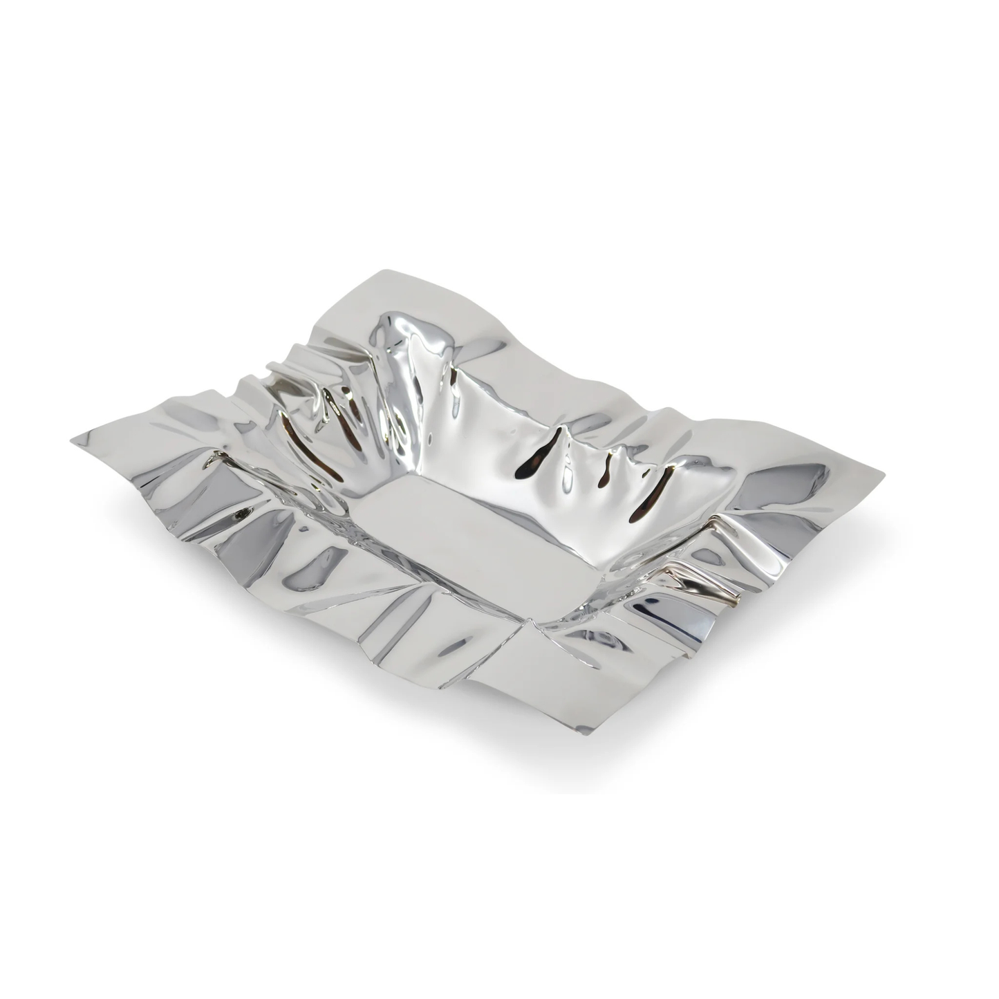 Rectangular Stainless Steel Crumpled Bowl