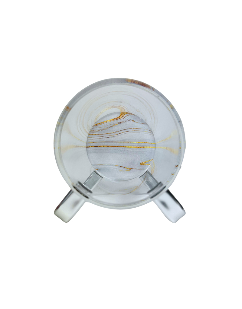 White & Gold Marble Acrylic Washing Cup