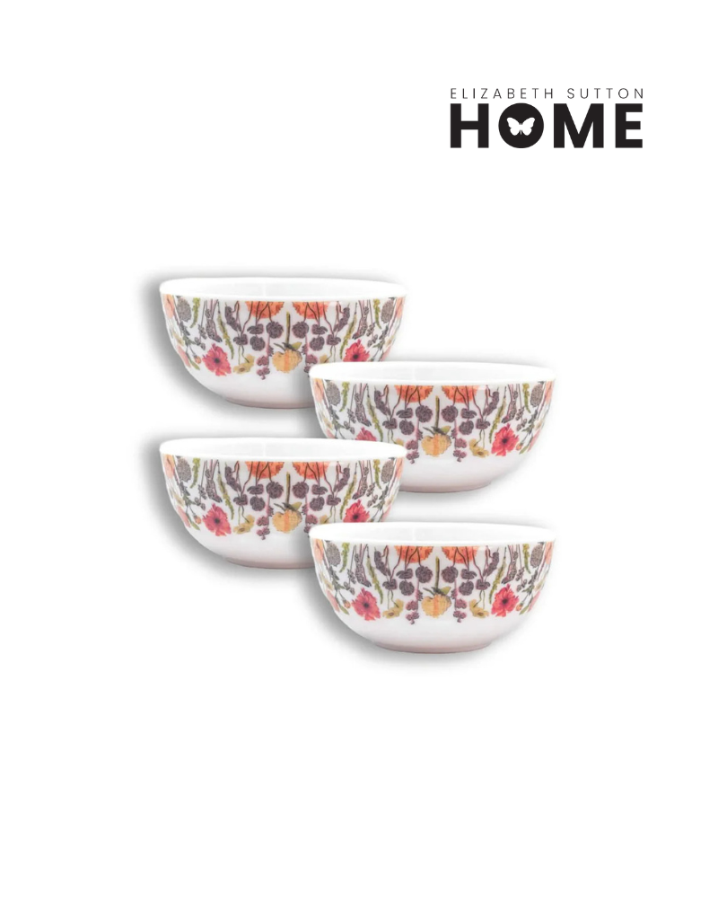 Elizabeth Sutton Collection: Auburn Bouquet Melamine Bowl Set