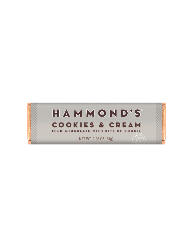 Hammond's Cookies and Creme Milk Chocolate Candy Bar