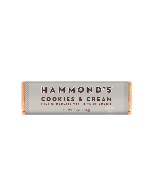 Hammond's Cookies and Creme Milk Chocolate Candy Bar