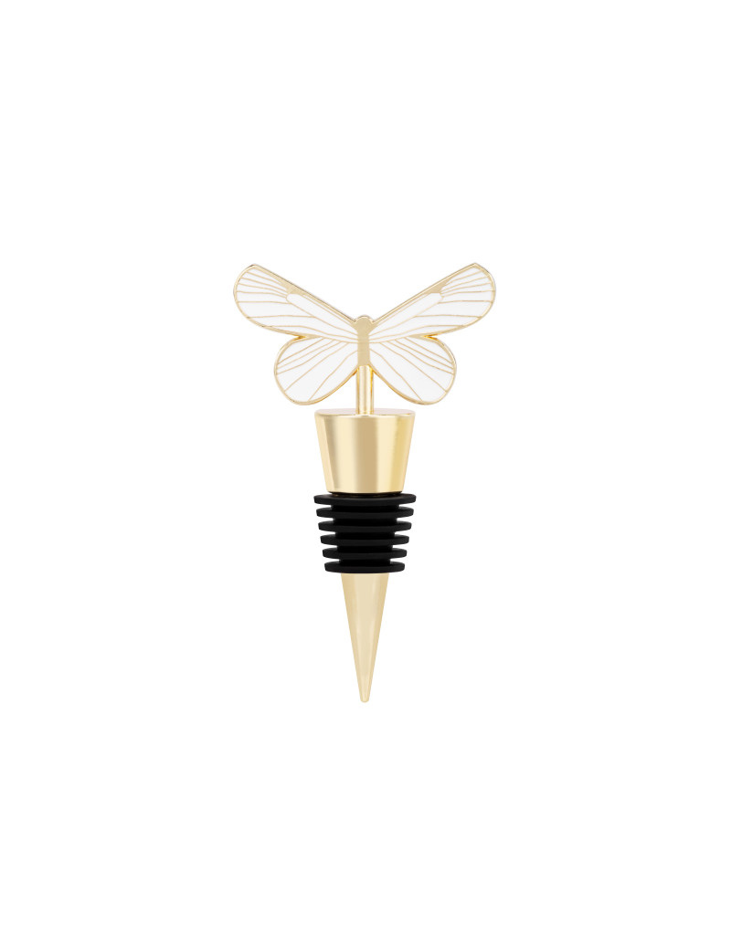 Cream & Gold Butterfly Bottle Stopper