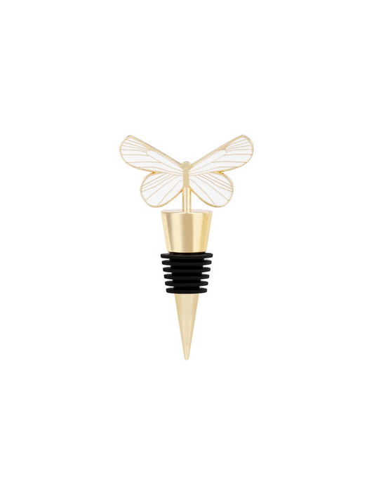 Cream & Gold Butterfly Bottle Stopper