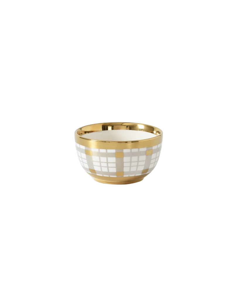 Gold & Plaid Snack Bowl