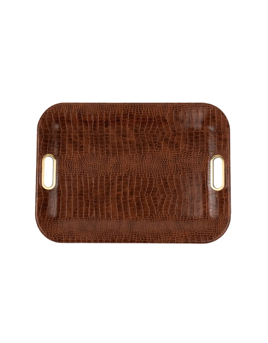 Large Serving Tray with Metal Handles