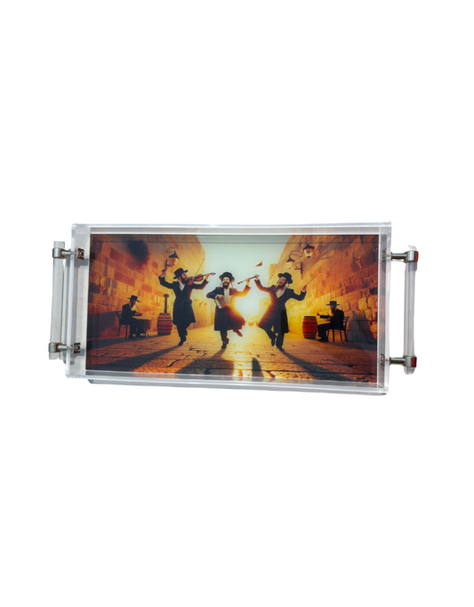 Jewish Men Dancing 8x16 Acrylic Tray