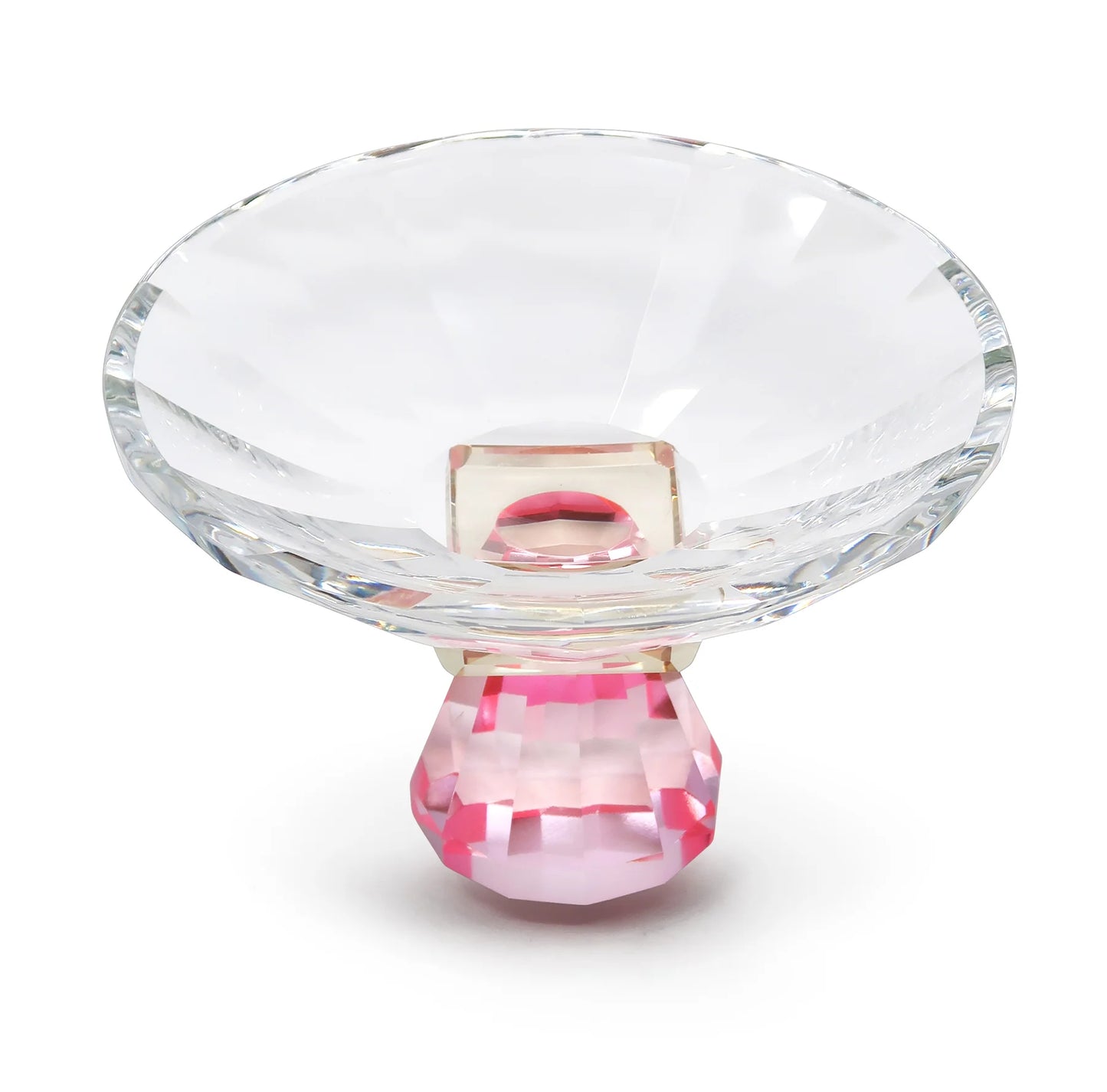 Crystal Candy Bowl with Pink Base