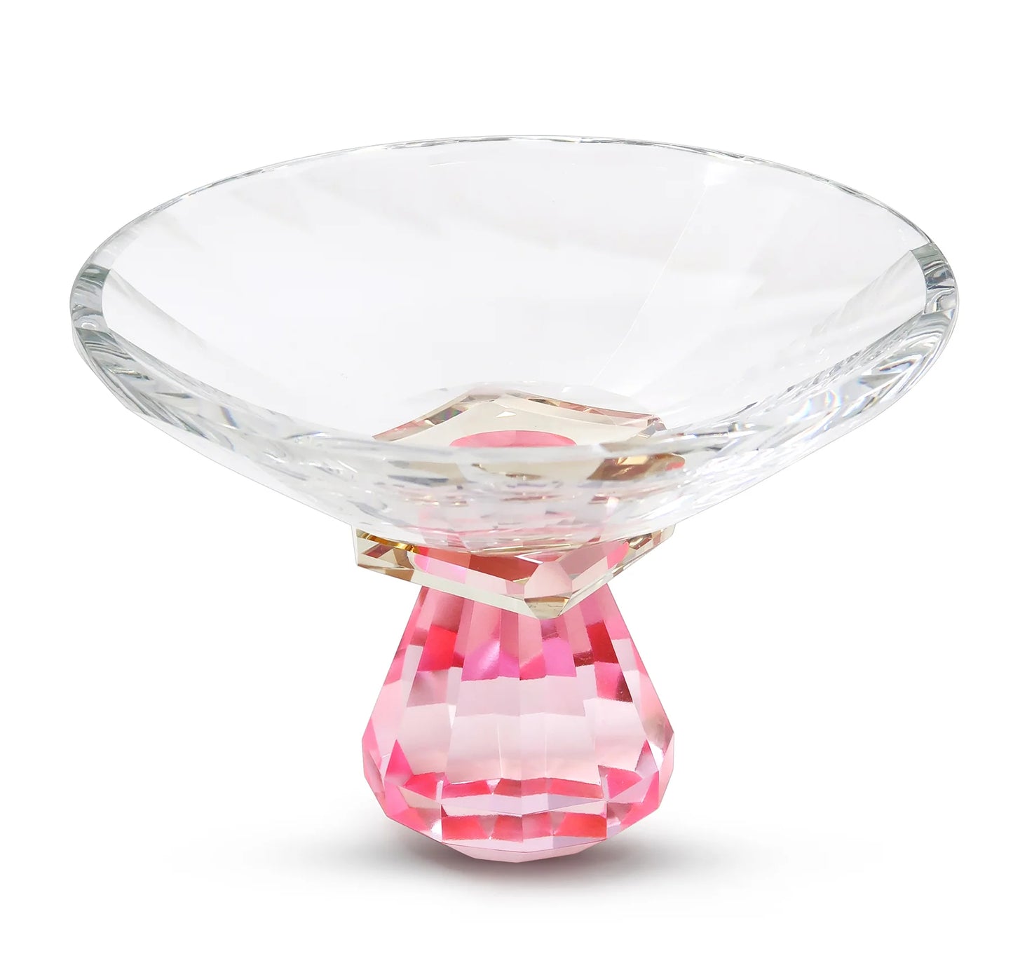 Crystal Candy Bowl with Pink Base