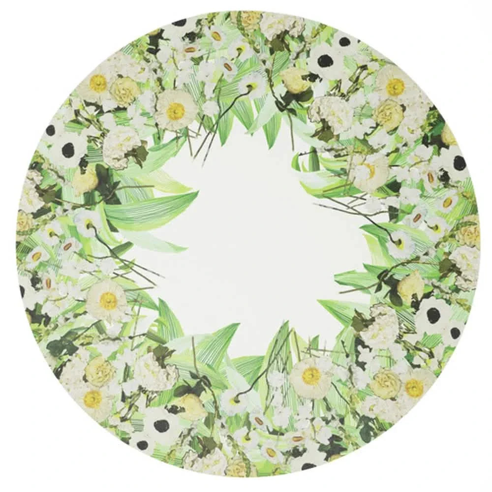 Elizabeth Sutton Collection: Cream Floral Garden Vinyl Placemat Set