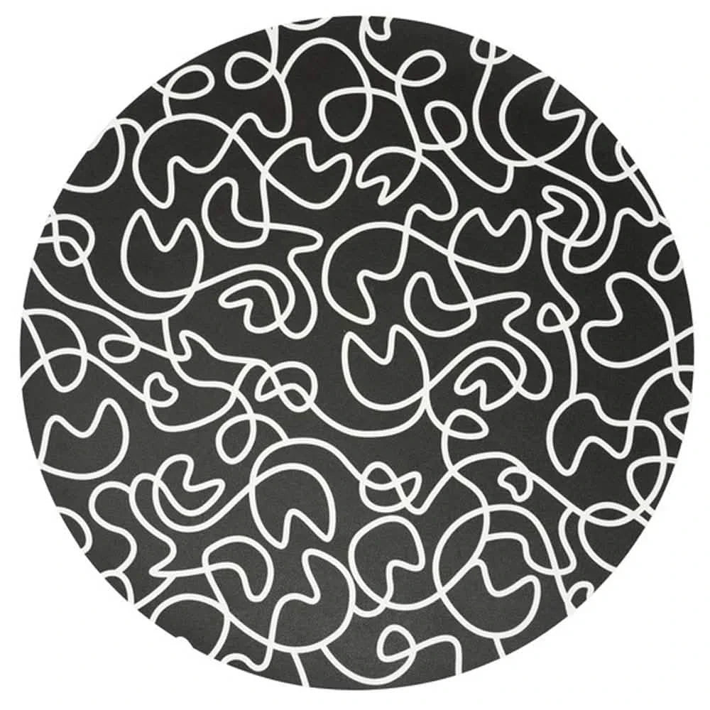 Elizabeth Sutton Collection: Black & White Squiggly Vinyl Placemat Set