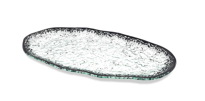 Scattered Black Design Oval Tray