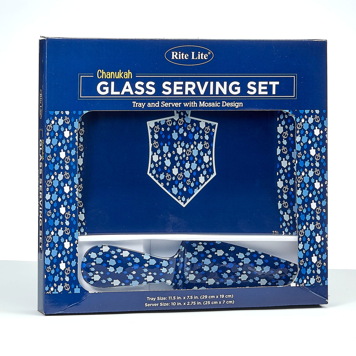 Chanukah Mosaic Glass Tray and Server Set