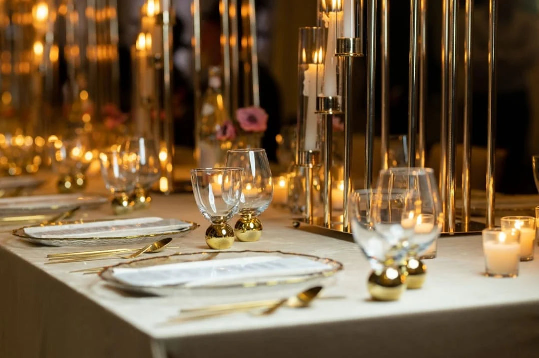 Small Havdalah Glass on Gold Ball Pedestal