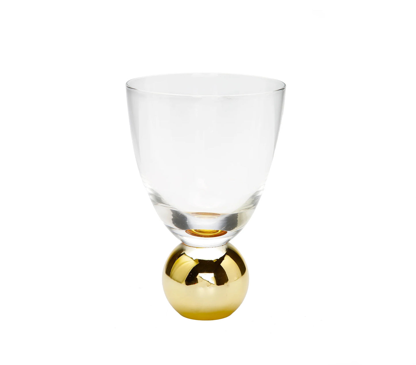 Small Havdalah Glass on Gold Ball Pedestal