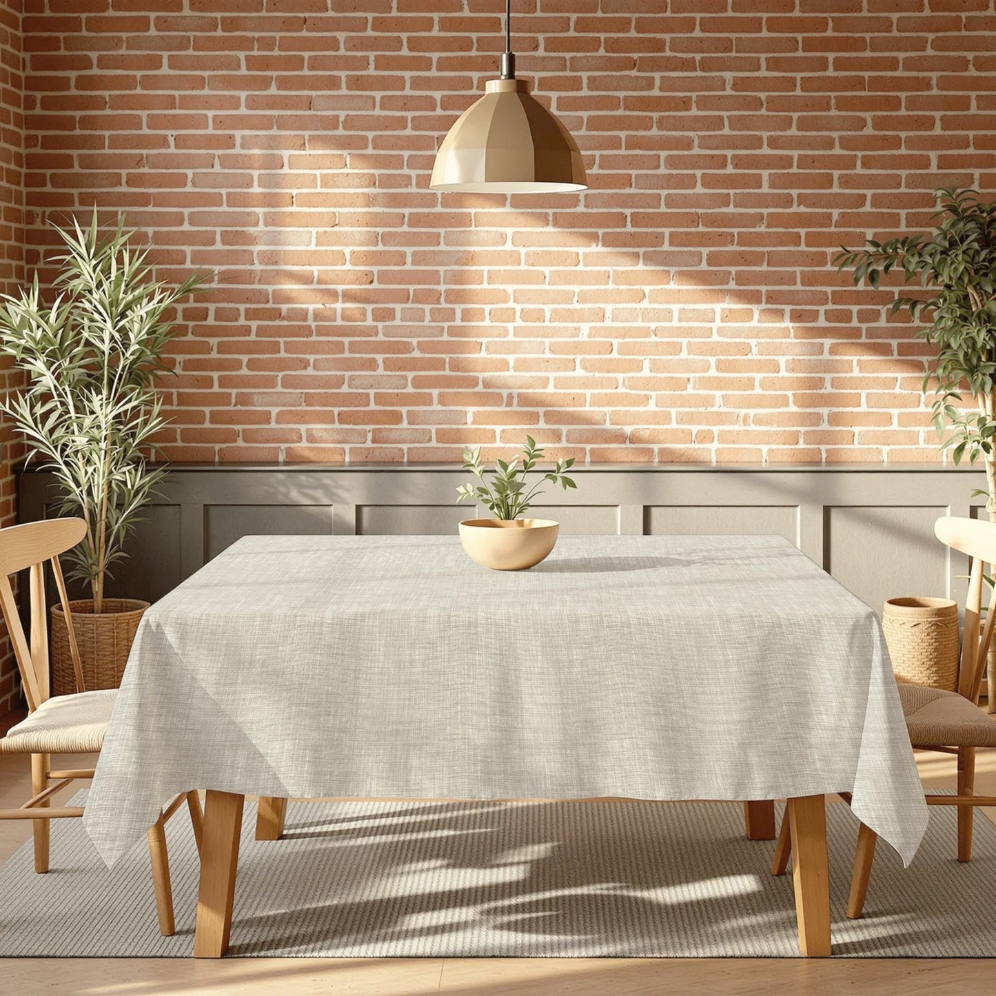Polyester Woven Gray Tablecloth #C6