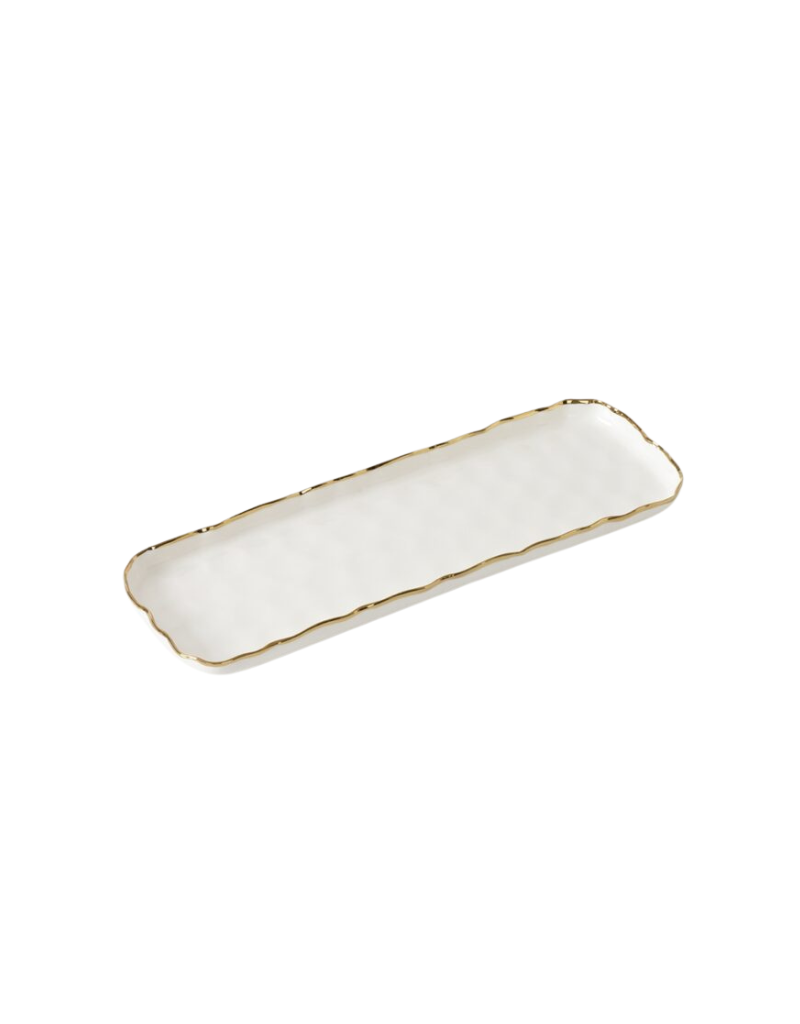 Small Rectangular Tray With Gold Trim