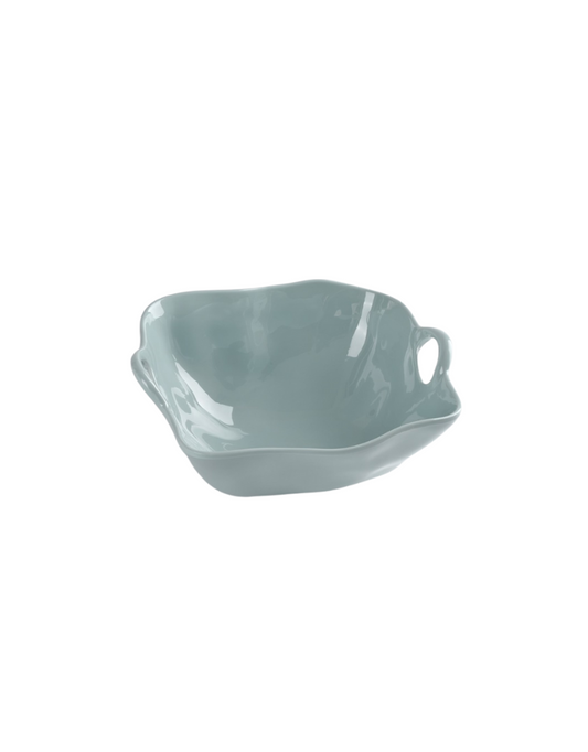 Large Aqua Melamine Bowl With Handles