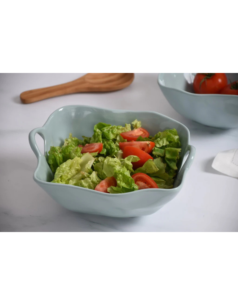 Large Aqua Melamine Bowl With Handles