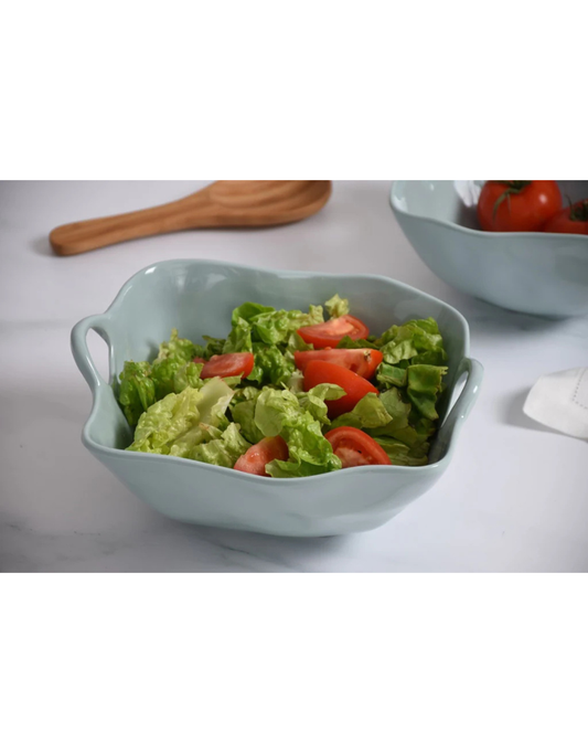 Large Aqua Melamine Bowl With Handles