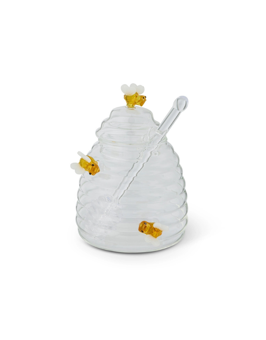 Bee Icon Honey Jar with Acrylic Dipper