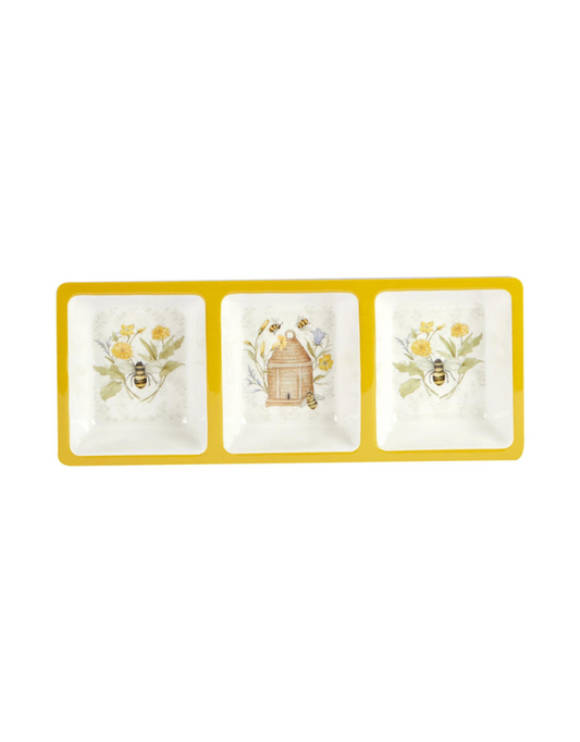 Bee Sweet 3 Section Relish Tray