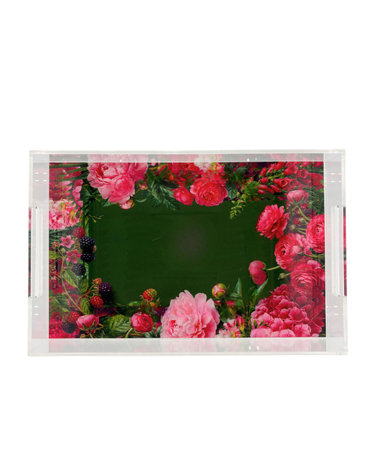 11x17 Acrylic Tray - Berry Rose Garden
