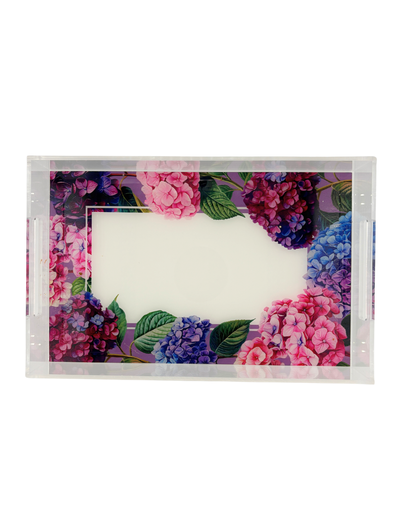 11x17 Acrylic Tray - Hydrangea Garden