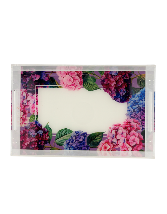 11x17 Acrylic Tray - Hydrangea Garden