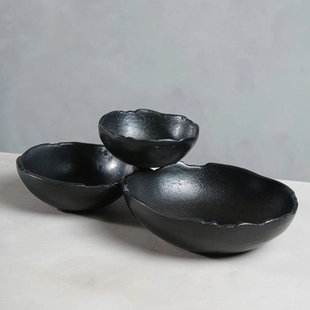 Black Antique 3-Bowl Small Cluster Dish