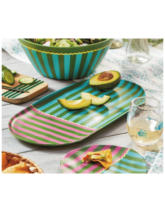 Cabana Stripe Melamine Platter